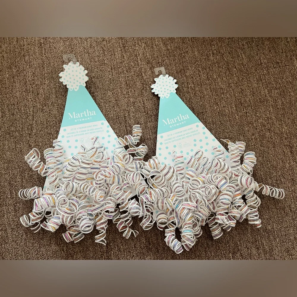 Martha Stewart set of 8 curly bows NWT